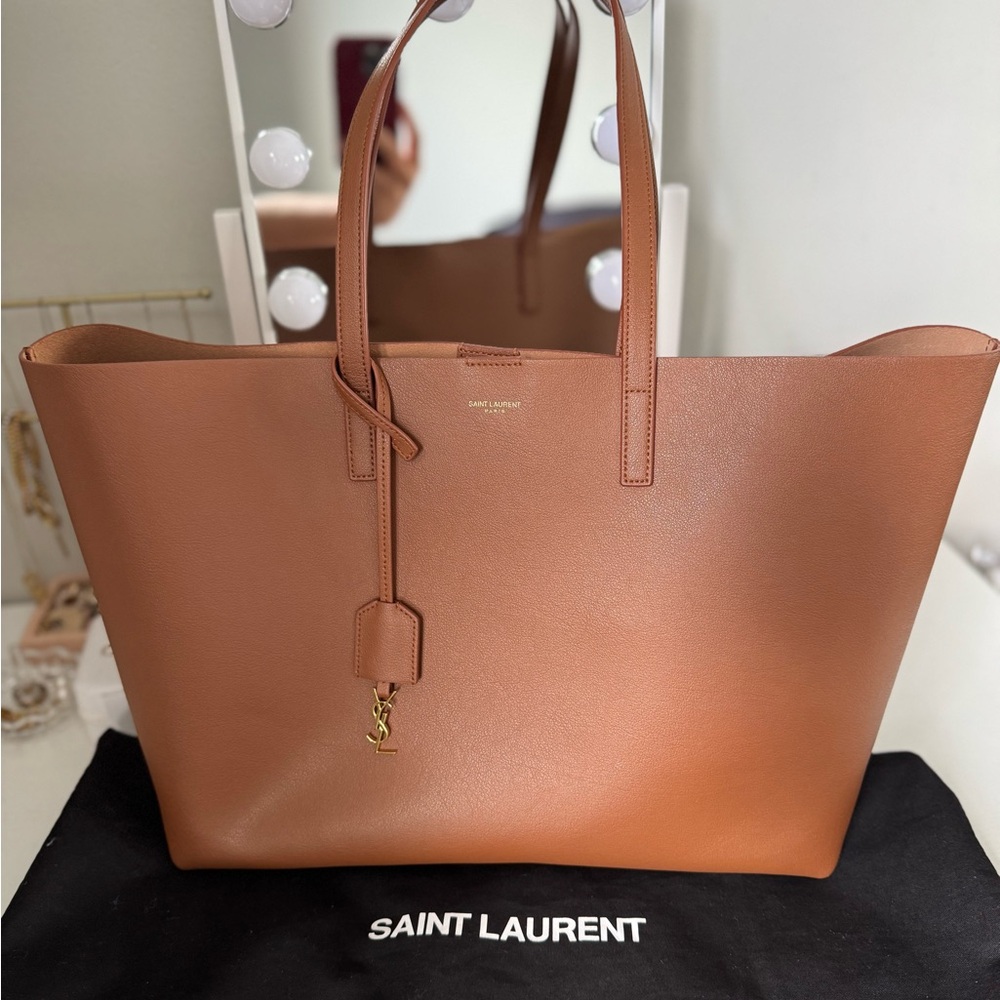 Saint Laurent Tan Leather Tote